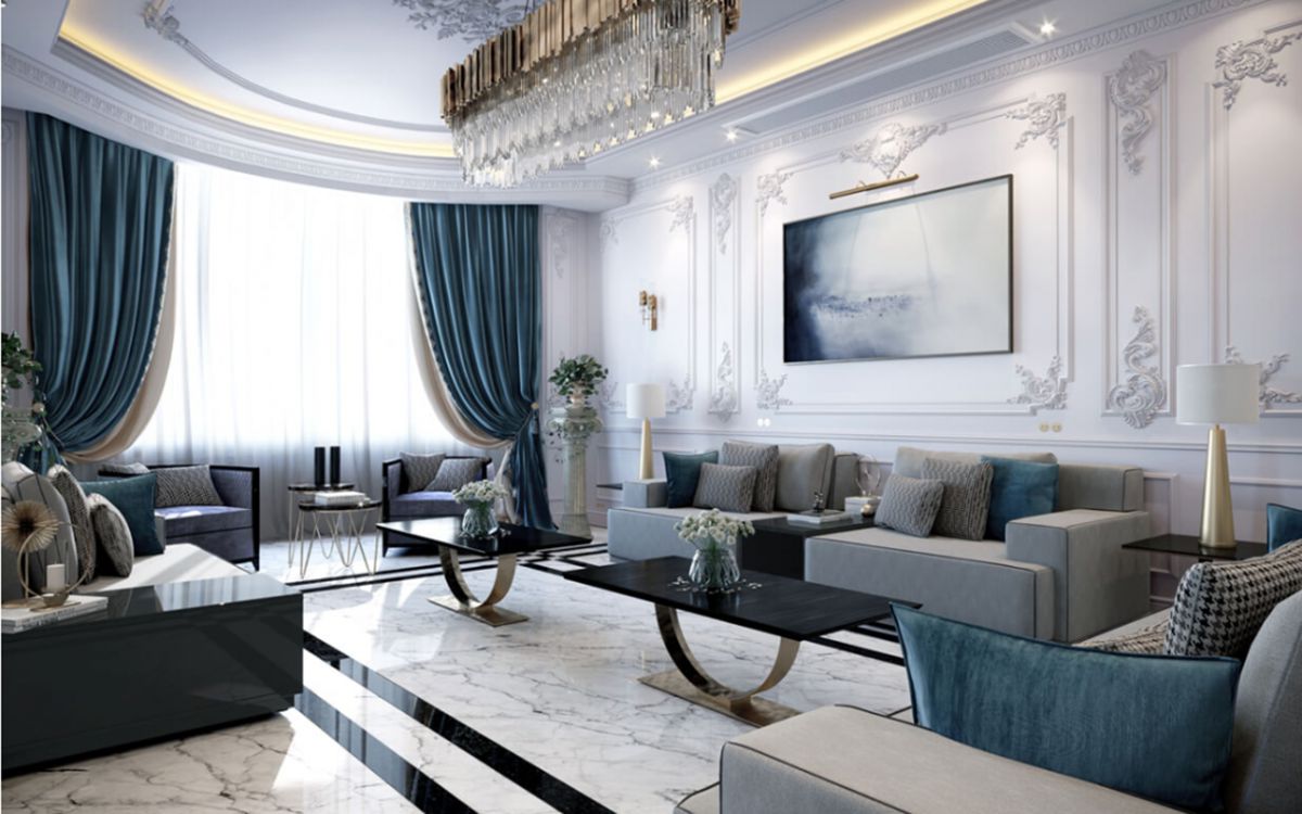 Chất liệu, vật liệu phòng khách biệt thự