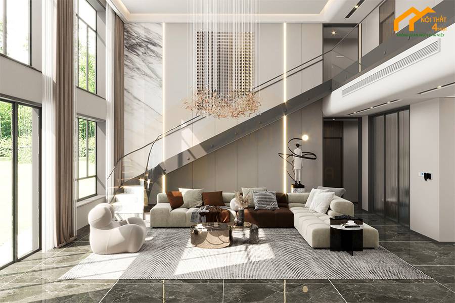 Mẫu rèm thông tầng cho căn hộ duplex, biệt thự