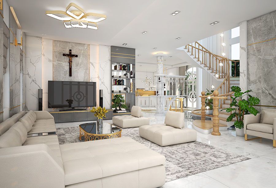 30+ Mẫu gạch ốp tường phòng khách đẹp, bền giá rẻ nhất 9 mau gach op tuong phong khach dep 18