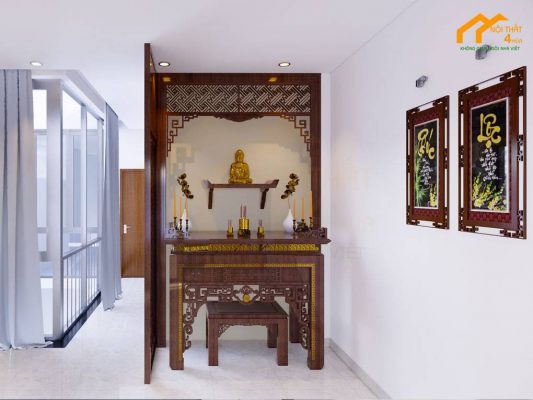 Mẫu phòng thờ nhà ống đẹp