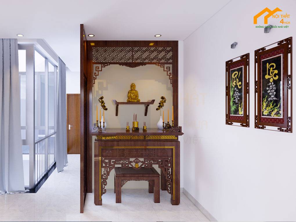Mẫu phòng thờ nhà ống đẹp