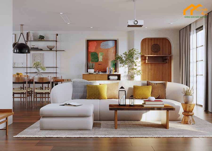 20+ Mẫu thiết kế phòng khách liền bếp 30m2 đẹp hiện đại 3 Mẫu thiết kế phòng khách liền bếp 30m2 với không gian mở