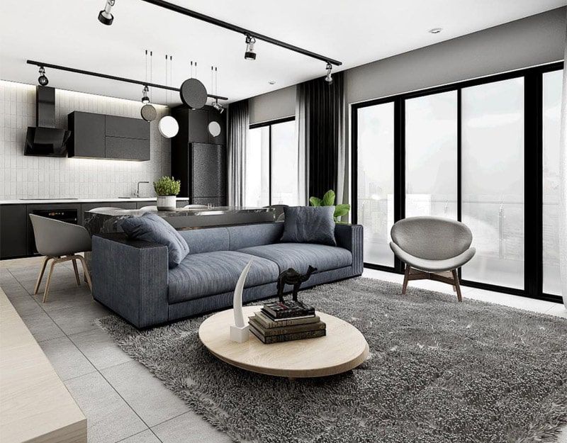 20+ Mẫu thiết kế phòng khách liền bếp 20m2 đẹp tiện nghi nhất 10 Mẫu phòng khách liền bếp đơn giản đẹp