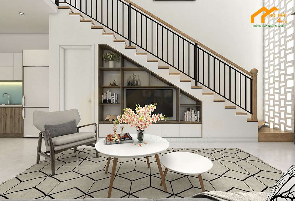 20+ Mẫu thiết kế phòng khách liền bếp 20m2 đẹp tiện nghi nhất 7 Mẫu phòng khách liền bếp đơn giản đẹp