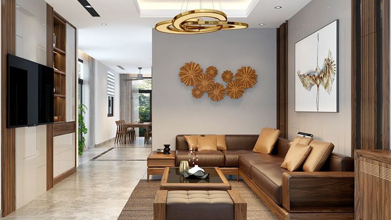 10 Cách trang trí phòng khách nhà cấp 4 đẹp, hiện đại nhất 2 Mẫu thiết kế phòng khách nhà cấp 4 đẹp, hiện đại