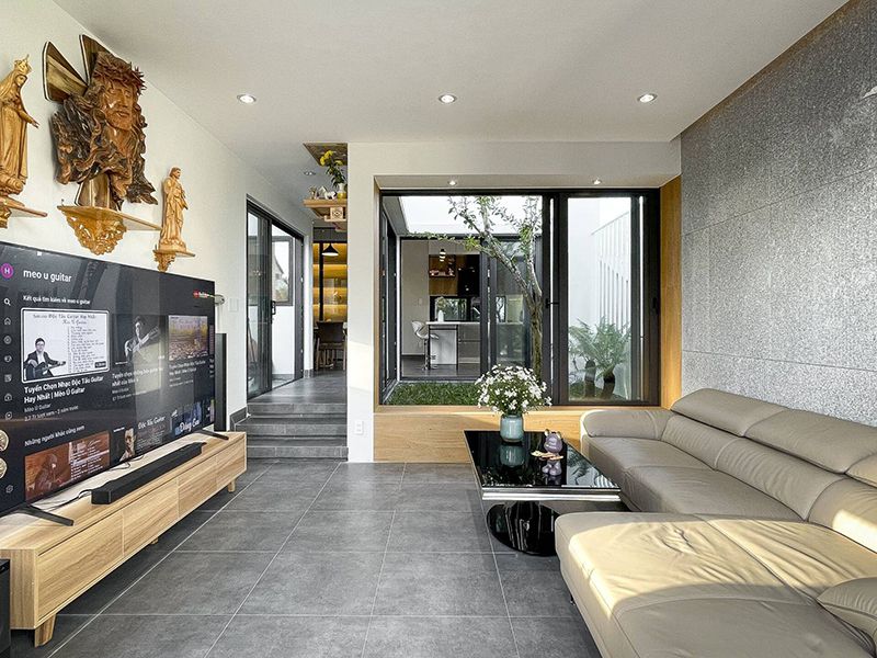 10 Cách trang trí phòng khách nhà cấp 4 đẹp, hiện đại nhất 37 Trang trí phòng khách nhà ống cấp 4