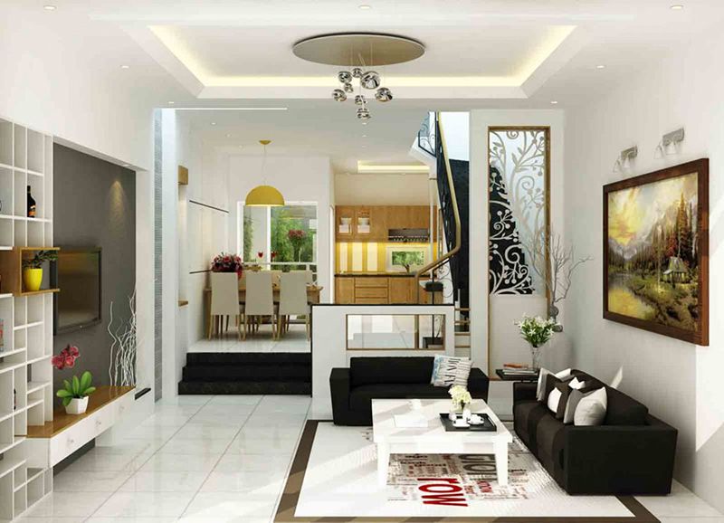 10 Cách trang trí phòng khách nhà cấp 4 đẹp, hiện đại nhất 27 Mẫu thiết kế phòng khách đẹp với màu sắc tươi sáng