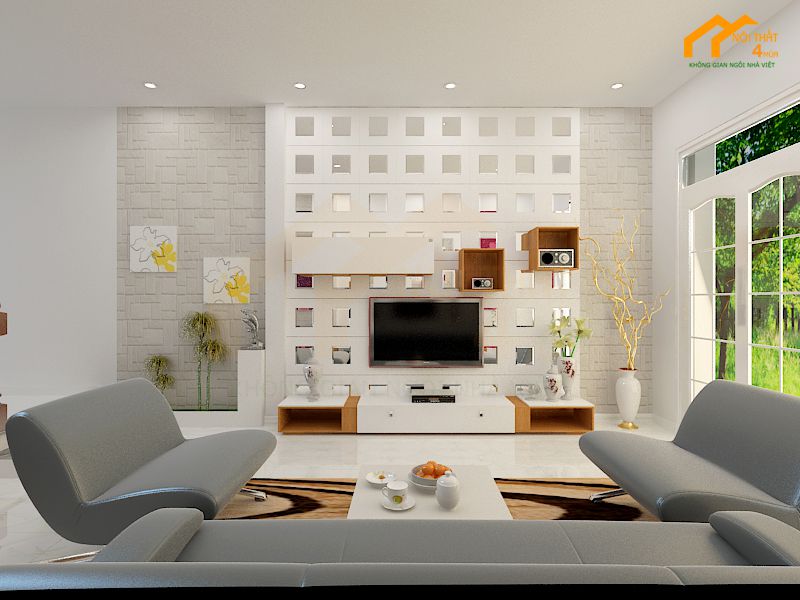 20+ Mẫu nội thất phòng khách nhà ống đẹp và tiện nghi nhất 3 Mẫu phòng khách nhà ống 5m