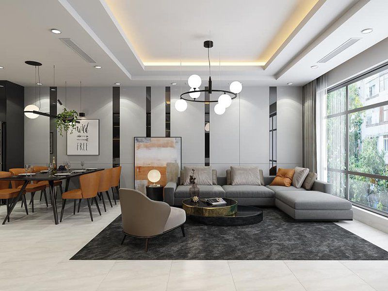 Cách trang trí phòng khách nhà vuông đẹp, hiện đại tối ưu nhất 11 Thiết kế cửa kính nhìn ra vườn