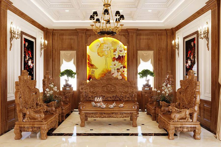 Mẫu phòng khách tân cổ điển