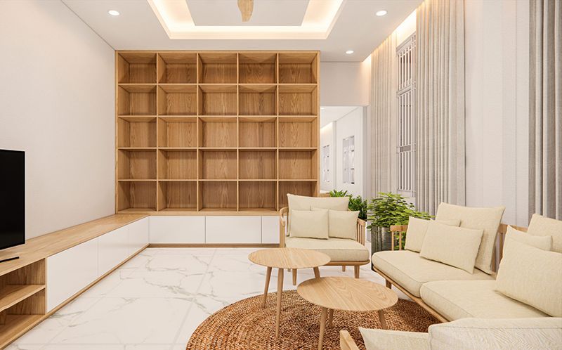 Rèm cửa âm trần hiện đại