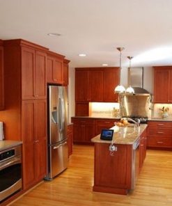 20+ Mẫu tủ bếp gỗ gõ đỏ đẹp, cao cấp, sang trọng 7 Tủ bếp gỗ gỏ đỏ TBGD07