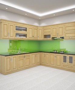 Tủ bếp gỗ Xoan Đào chữ L