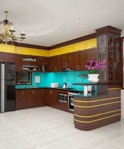 Tủ bếp gỗ Xoan Đào có quầy bar