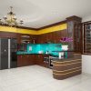 Tủ bếp gỗ sồi Nga có quầy bar - TBSN06 1 Mẫu tủ bếp gỗ sồi Nga - TBSN06