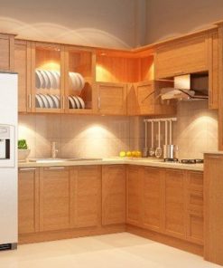 Tủ bếp gỗ Xoan Đào chữ L