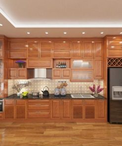 Tủ bếp gỗ xoan đào hiện đại