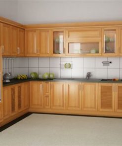 Tủ bếp chữ L gỗ Xoan Đào