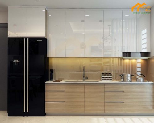Mẫu tủ bếp chữ i đẹp