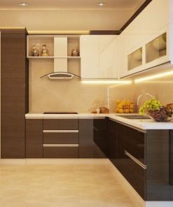 Tủ bếp Laminate chữ L đẹp