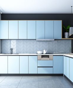 Mẫu tủ bếp Laminate có quầy bar đẹp