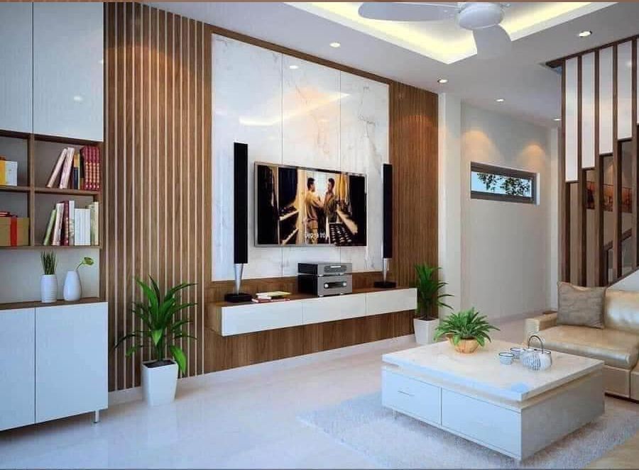 Vách tivi phòng khách đẹp