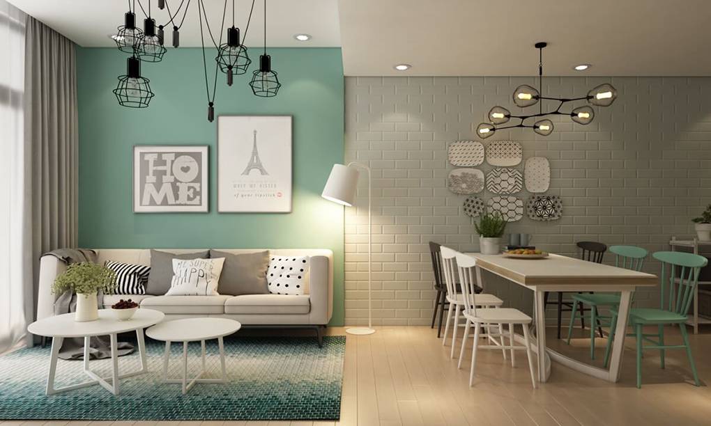 Cách trang trí phòng khách nhà vuông đẹp, hiện đại tối ưu nhất 26 Mẫu phòng khách nhà vuông chung cư 1 phòng ngủ