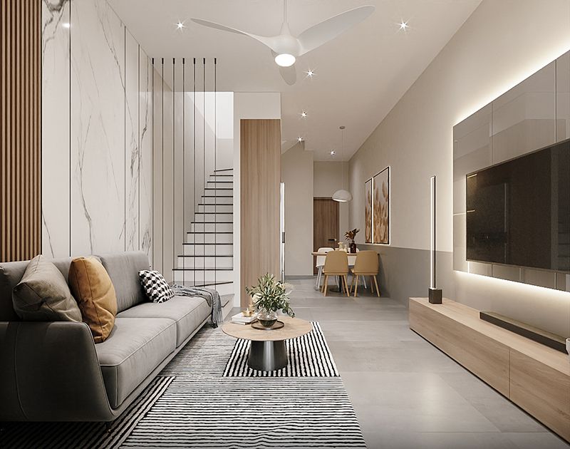 15+ Mẫu phòng khách nhà ống 4m đẹp ấn tượng nhất 13 Mẫu phòng khách nhà ống 4m đẹp