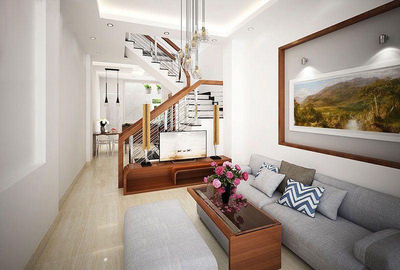 15+ Mẫu phòng khách nhà ống 4m đẹp ấn tượng nhất 17 Mẫu phòng khách nhà ống 4m đẹp