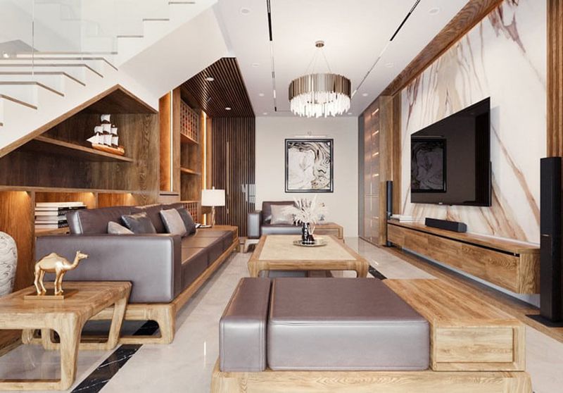 15+ Mẫu phòng khách nhà ống 4m đẹp ấn tượng nhất 18 Mẫu phòng khách nhà ống 4m đẹp