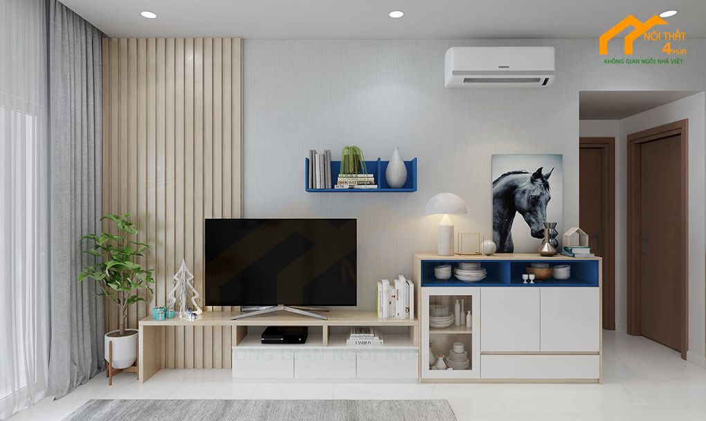 30+ Mẫu thiết kế phòng khách nhỏ đẹp, đơn giản, tiện nghi 13 Mẫu phòng khách căn hộ 12m2