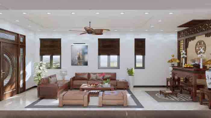 35+ Mẫu phòng khách kết hợp phòng thờ đẹp hợp phong thủy 33 Ánh sáng và cách sắp xếp