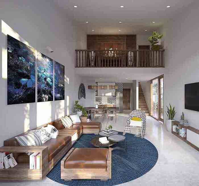 Phòng khách kết hợp phòng thờ nhà ống cấp 4