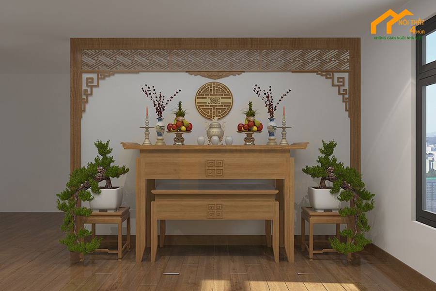 Mẫu bố trí phòng thờ riêng