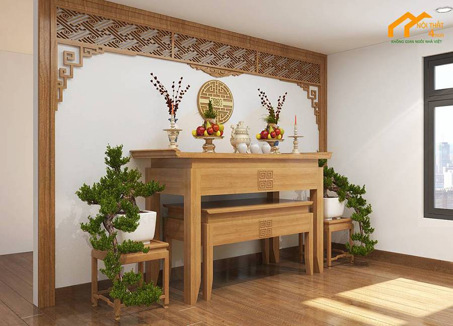 Mẫu bố trí phòng thờ riêng