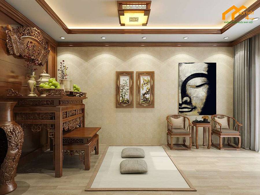 Mẫu bố trí phòng thờ riêng