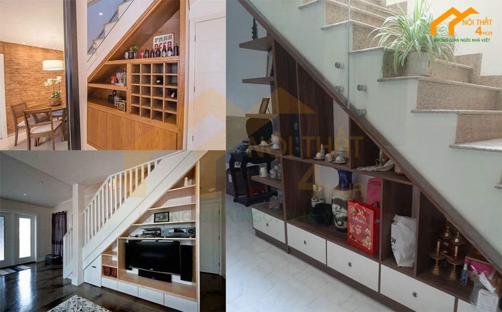 Mẫu cầu thang phòng khách nhà ống