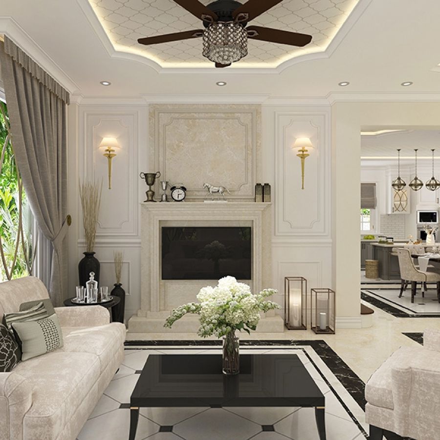 Xác định diện tích phòng khách biệt thự