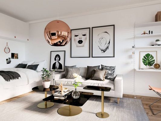 Thiết kế nội thất căn hộ chung cư ehome 40m2