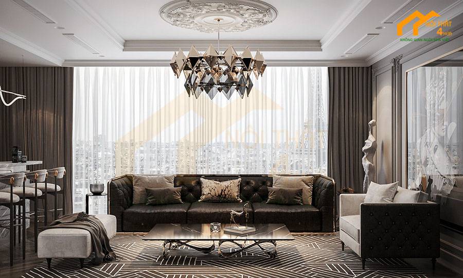 Mẫu phòng khách tân cổ điển hiện đại
