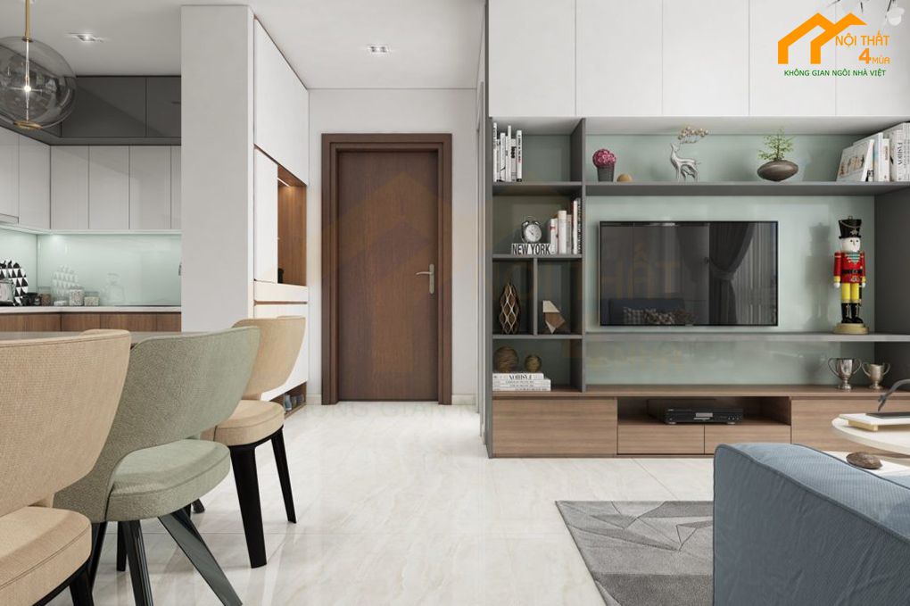 Vách tivi phòng khách chung cư