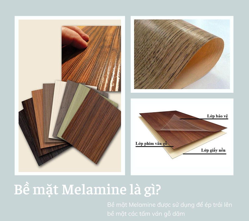 Gỗ melamine là gì? Tất tần tật về Ván phủ melamine và ứng dụng 3 Bề mặt melamine là gì