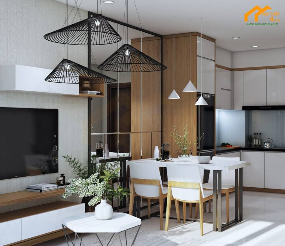 Mẫu căn hộ chung cư 50m2 2pn đẹp