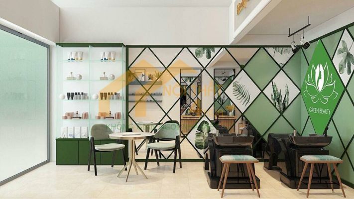 Mẫu salon tóc kết hợp spa gội đầu