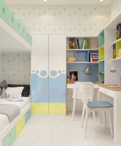 50+ Mẫu thiết kế nội thất phòng ngủ trẻ em đẹp, đáng yêu nhất 25 Bộ phòng ngủ 13m2 – PN024