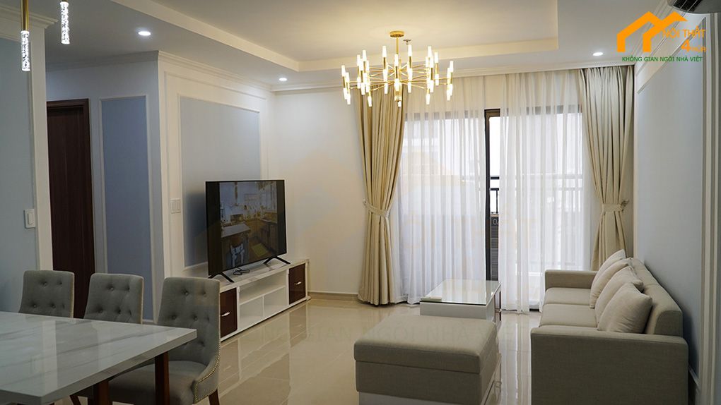 Báo giá thi công nội thất phòng khách trọn gói tại TpHCM 5 Thi công phòng khách chung cư