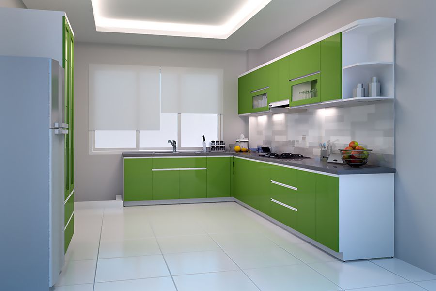 Báo giá 20+ Mẫu tủ bếp nhôm kính đẹp, rẻ tại TpHCM 8 Mẫu tủ bếp nhôm kinh cường lực sơn màu