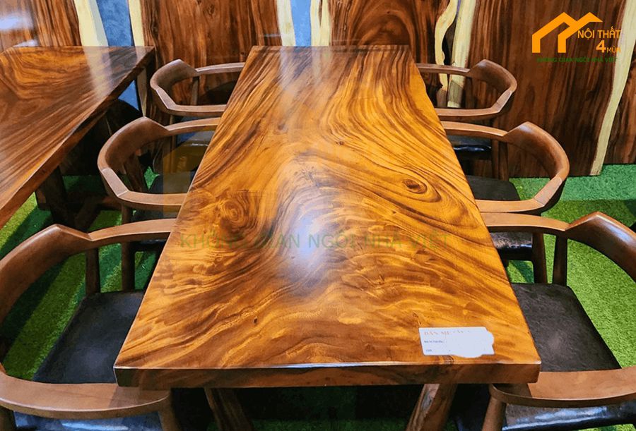 Mẫu bàn ăn me tây 220 x 80 x 5cm