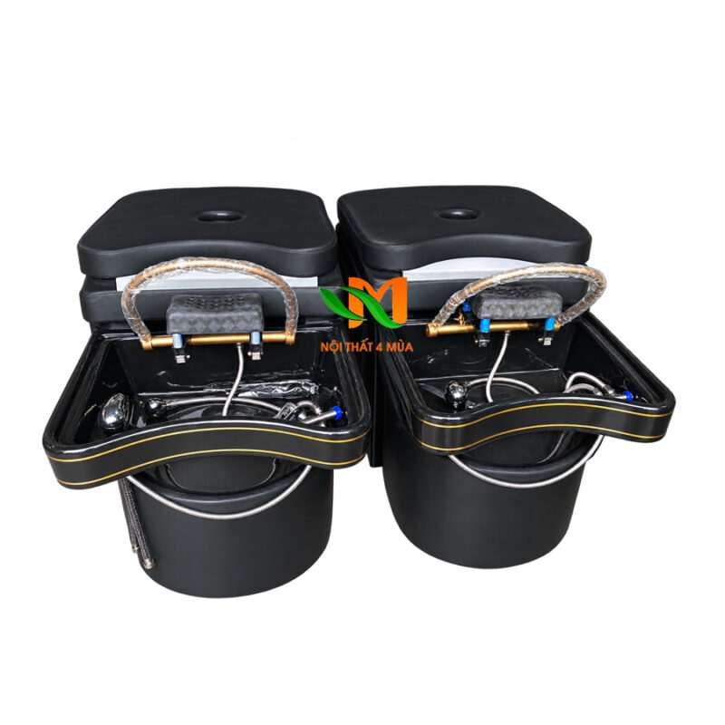 Giường gội đầu dưỡng sinh bồn sứ màu đen - GGDD01 4 Mẫu giường gội đầu dưỡng sinh màu đen