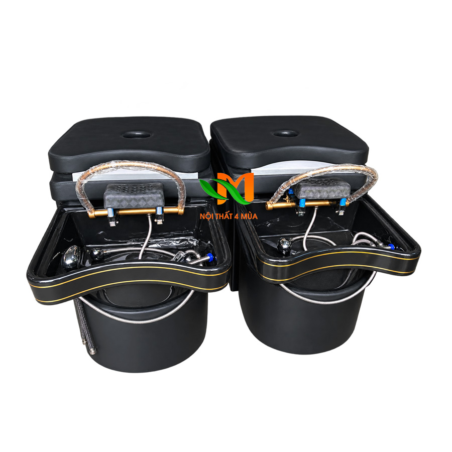 Giường gội đầu dưỡng sinh bồn sứ màu đen – GGDD01 Mẫu giường gội đầu dưỡng sinh màu đen